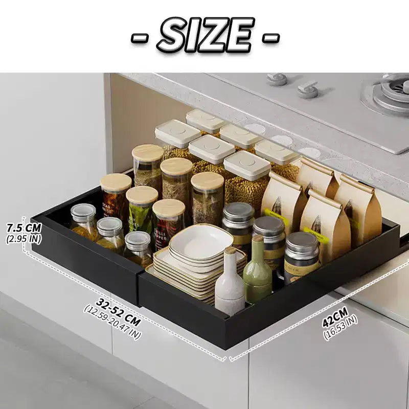 1 Organisateur de placard extensible, coulissant et réglable en largeur, 3 rails, grande taille