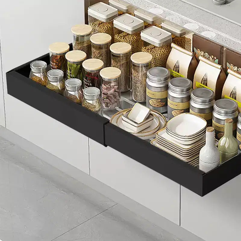 1 Organisateur de placard extensible, coulissant et réglable en largeur, 3 rails, grande taille
