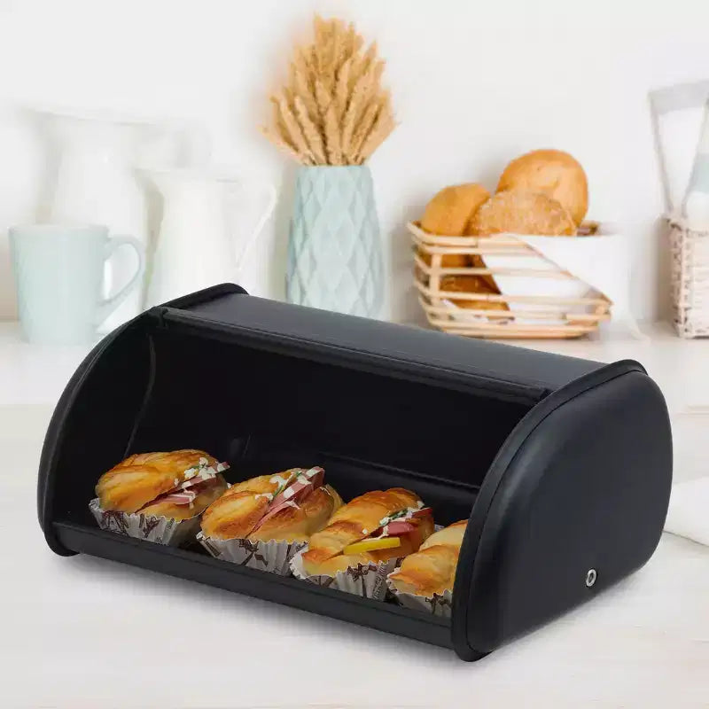 Boîte à pain en acier inoxydable avec fenêtre pour le stockage des aliments de cuisine