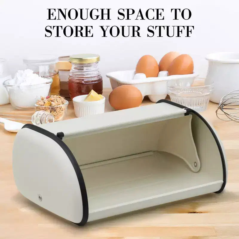 Boîte à pain en acier inoxydable avec fenêtre pour le stockage des aliments de cuisine