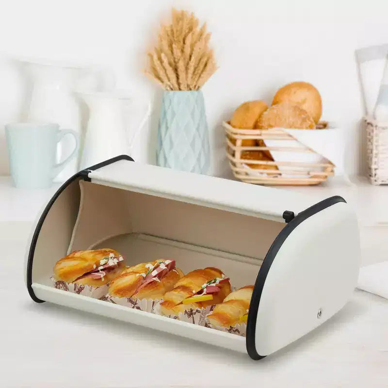 Boîte à pain en acier inoxydable avec fenêtre pour le stockage des aliments de cuisine