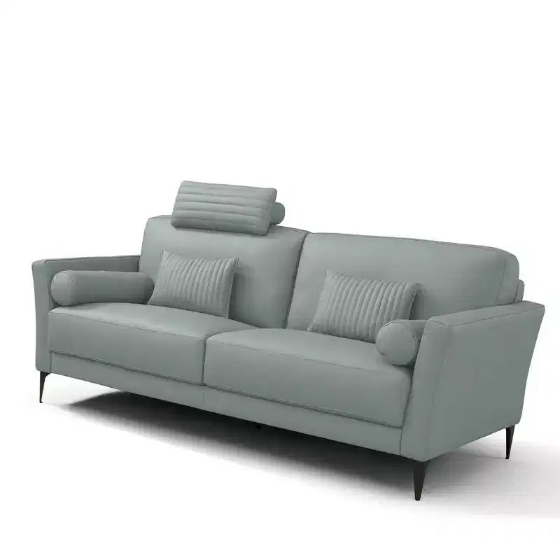 68" Tussio Sofa Watery Leather - Acme Furniture: Curved, Upholstered, Wood Frame, Spot Clean, No Tools Assembly