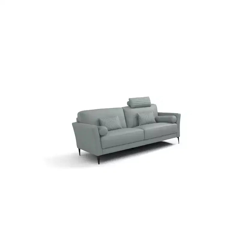 Canapé 173 cm en cuir -: Courbé, Rembourré, Cadre en bois, Nettoyage des taches, Assemblage sans outils