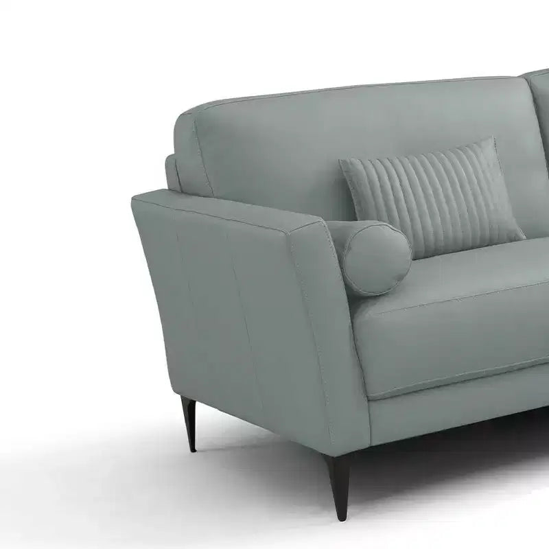 Canapé 173 cm en cuir -: Courbé, Rembourré, Cadre en bois, Nettoyage des taches, Assemblage sans outils