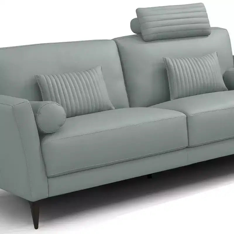 Canapé 173 cm en cuir -: Courbé, Rembourré, Cadre en bois, Nettoyage des taches, Assemblage sans outils