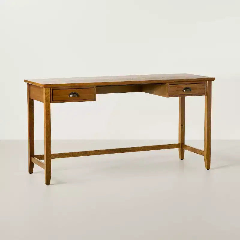2-Drawer Rectangular Office Desk -Oak Brown - Hearth & Hand™ with Magnolia