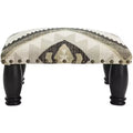 Makalo Footstool - MCR4597 - Ikat/Black - Safavieh