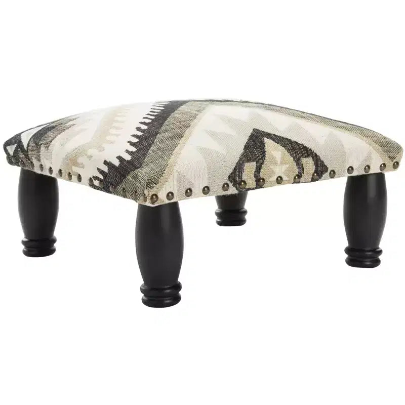 Repose-pieds - MCR4597 - Ikat/Noir