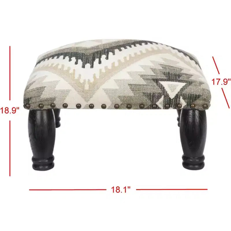 Repose-pieds - MCR4597 - Ikat/Noir