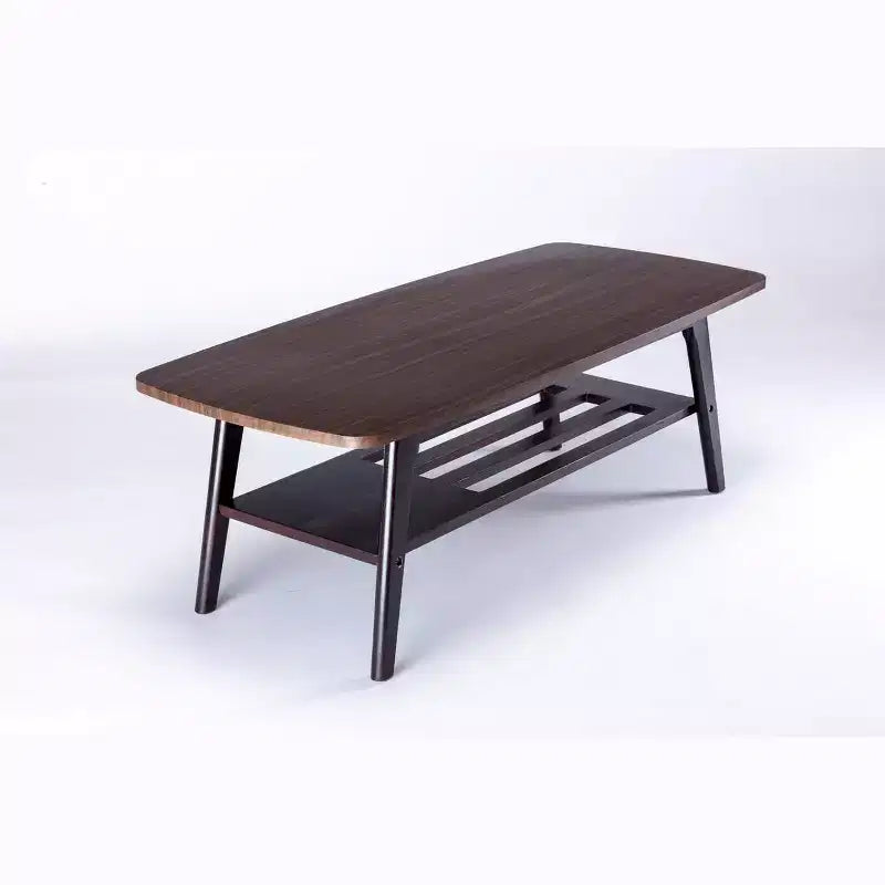 Table basse naturelle 2 niveaux Table de salon moderne avec rangement Étagère ouverte