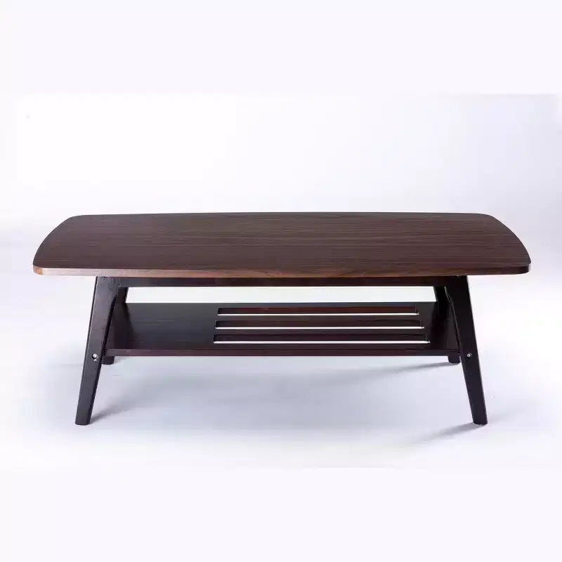 Table basse naturelle 2 niveaux Table de salon moderne avec rangement Étagère ouverte