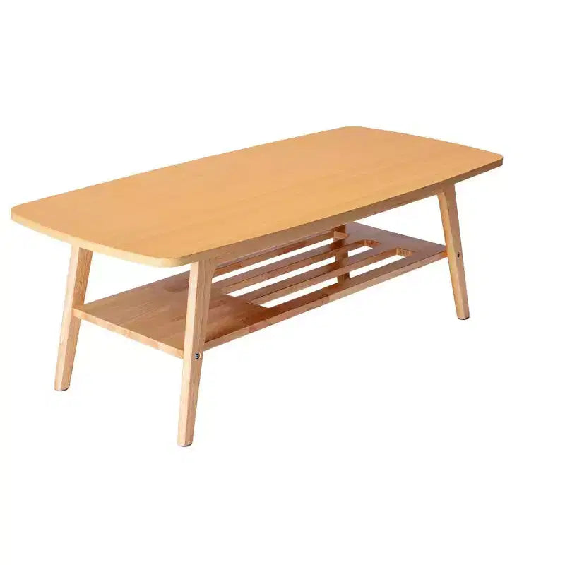 Table basse naturelle 2 niveaux Table de salon moderne avec rangement Étagère ouverte