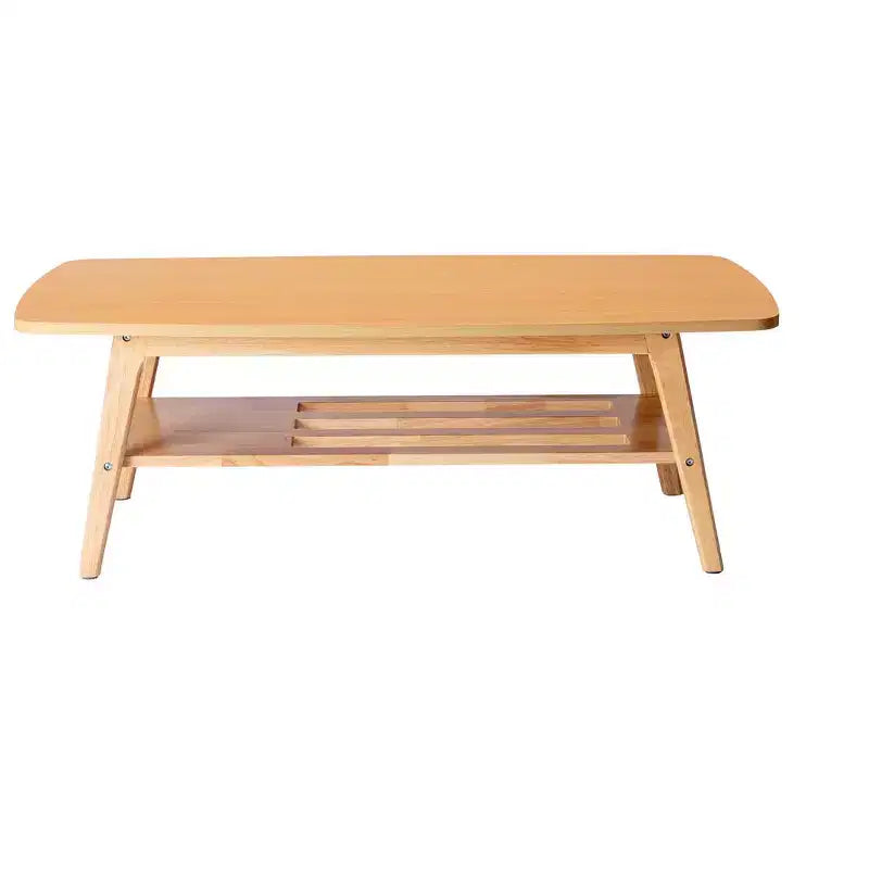 Table basse naturelle 2 niveaux Table de salon moderne avec rangement Étagère ouverte