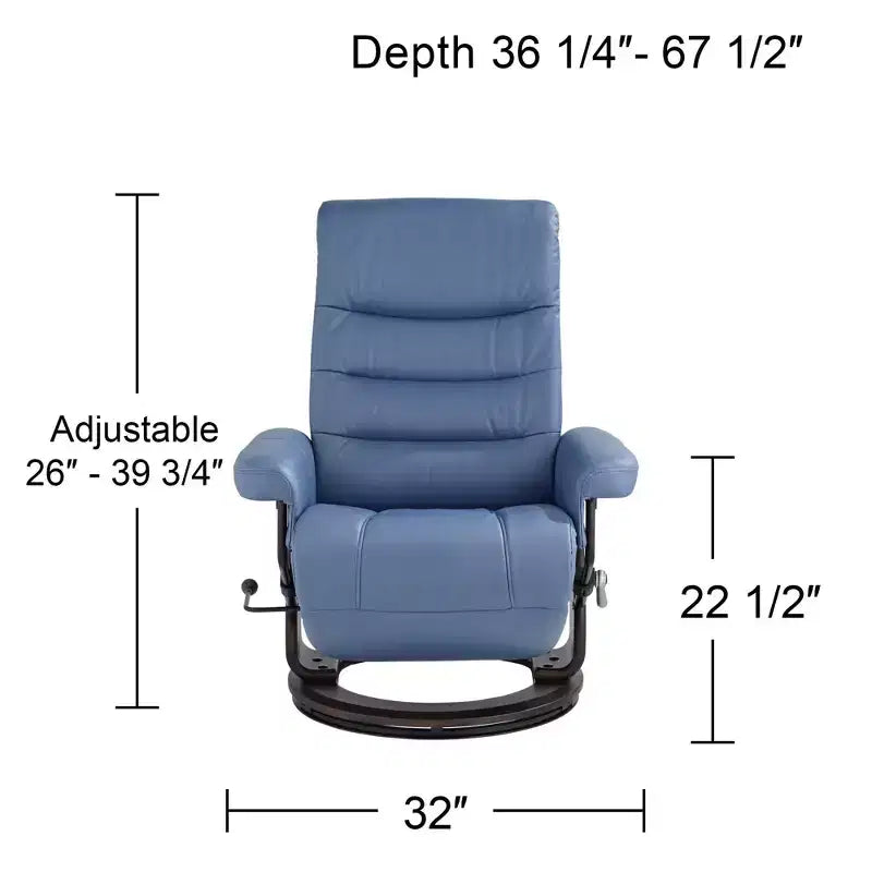 Fauteuil inclinable pivotant réglable en similicuir